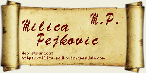 Milica Pejković vizit kartica